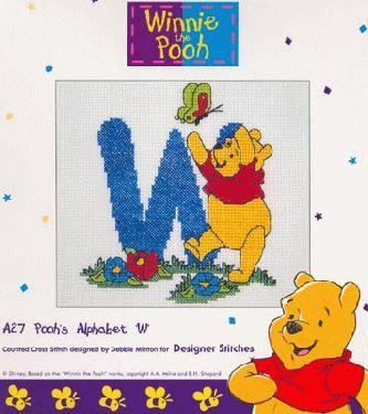 Disney Winnie the Pooh W Cross Stitch Pattern